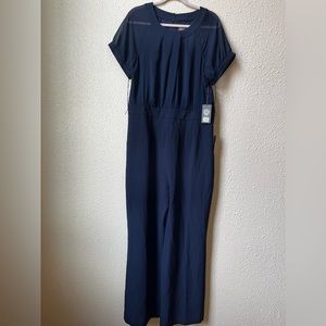 Vince CAMUTO Womens sz 18 wide leg Navy jumpsuit NWT